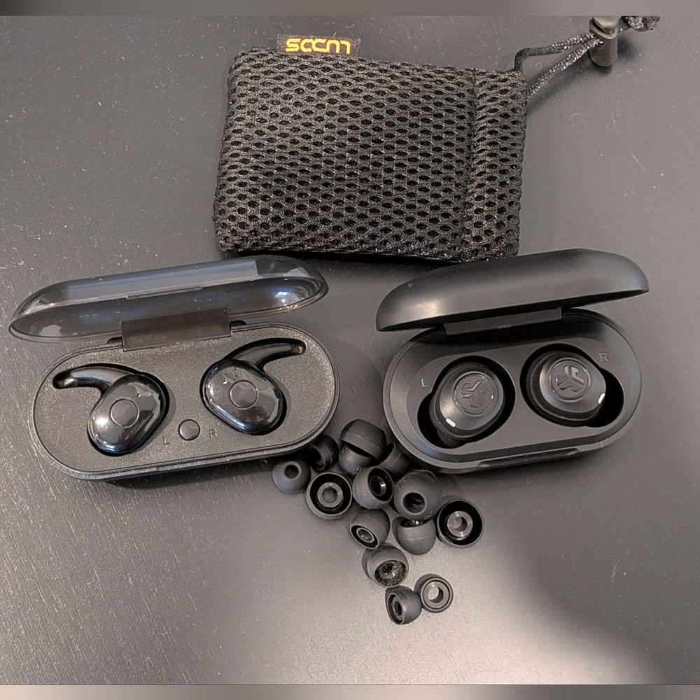 Black Wireless Earbuds with Charging Case